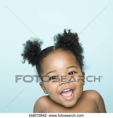 Stock Image - Portrait of African American girl. Fotosearch