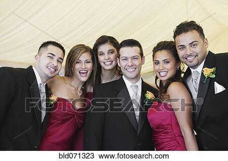 Portrait of multi-ethnic bridal party View Large Photo Image Stock Image - Portrait of multi-ethnic bridal party. Fotosearch