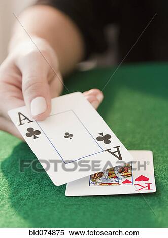 Woman showing black jack hand View Large Photo Image Stock Photography - Woman showing black jack hand. Fotosearch