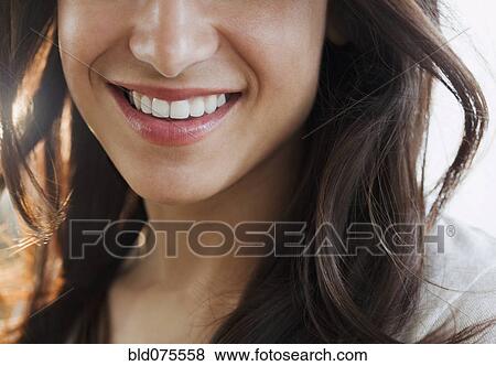Close up of Hispanic woman's smile View Large Photo Image Stock Photo - Close up of Hispanic woman's smile. Fotosearch