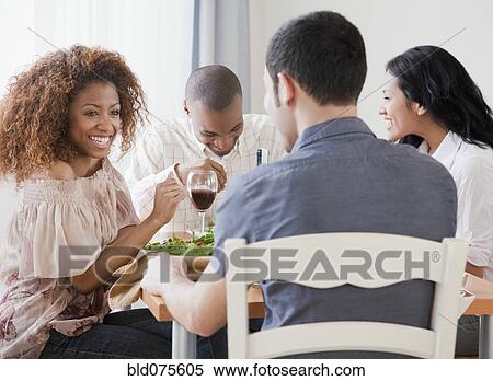 Couples eating dinner View Large Photo Image Stock Photography - Couples eating dinner. Fotosearch