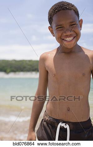 boy wearing swimming trunks