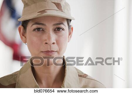 Hispanic woman in army uniform View Large Photo Image Picture - Hispanic woman in army uniform. Fotosearch