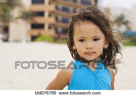 Mixed race girl on beach View Large Photo Image Stock Photo - Mixed race girl on beach. Fotosearch