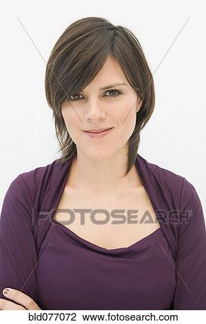 Stock Image - Hispanic woman smiling. Fotosearch