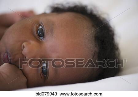 Stock Image - Newborn Black baby. Fotosearch