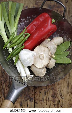 Picture - Close up of Asian stir fry ingredients. Fotosearch