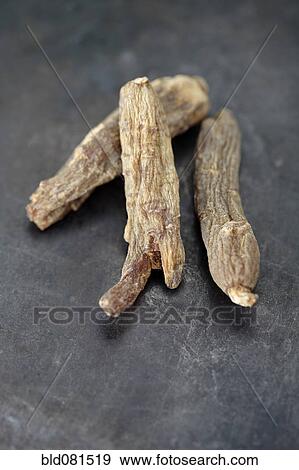 Stock Photo - Close up of Kirin red dried ginseng. Fotosearch