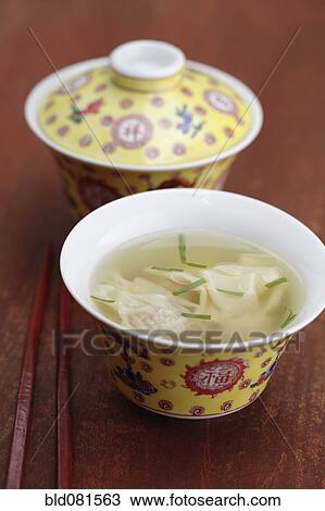 Close up of won ton soup View Large Photo Image Stock Image - Close up of won ton soup. Fotosearch