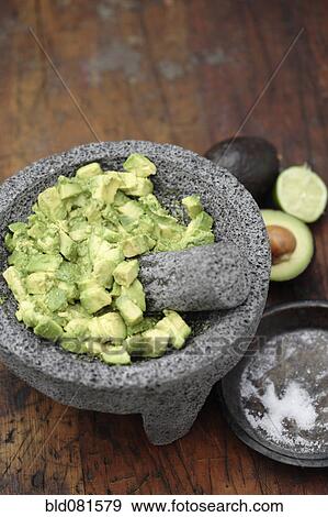 Guacamole in mortar with pestle View Large Photo Image Stock Photo - Guacamole in mortar with pestle. Fotosearch