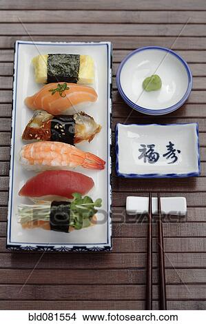 Nigiri sushi and wasabi View Large Photo Image Picture - Nigiri sushi and wasabi. Fotosearch