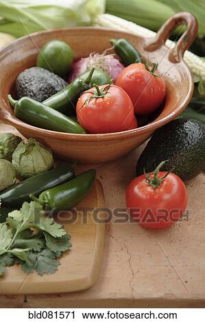 Stock Image - Salsa ingredients. Fotosearch