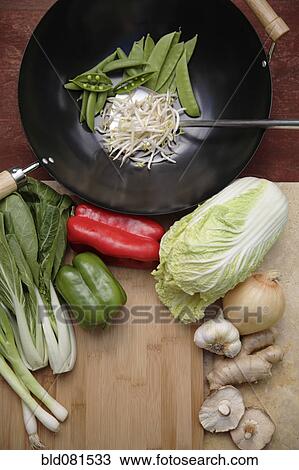 Variety of Asian stir fry ingredients and wok View Large Photo Image Stock Image - Variety of Asian stir fry ingredients and wok. Fotosearch