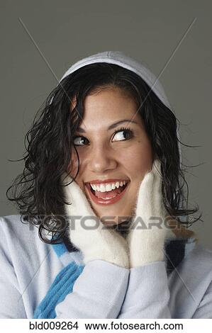 Portrait of a blushing young woman View Large Photo Image Picture - Portrait of a blushing young woman. Fotosearch