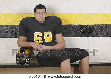 Portrait of an American football player View Large Photo Image Stock Photo - Portrait of an American football player. Fotosearch