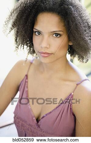 Stock Photo - African woman wearing camisole. Fotosearch