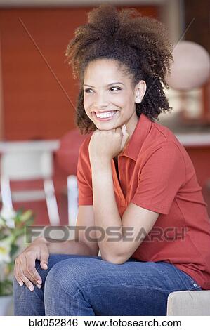 African woman with hair up View Large Photo Image Stock Photograph - African woman with hair up. Fotosearch