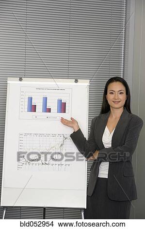 Picture - Asian businesswoman giving presentation. Fotosearch