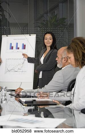 Stock Photo - Asian businesswoman giving presentation. Fotosearch