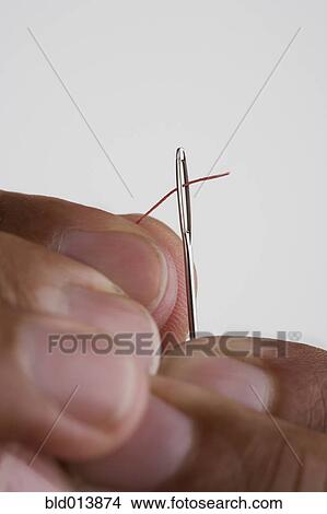 Close up of hands threading needle View Large Photo Image Picture - Close up of hands threading needle . Fotosearch