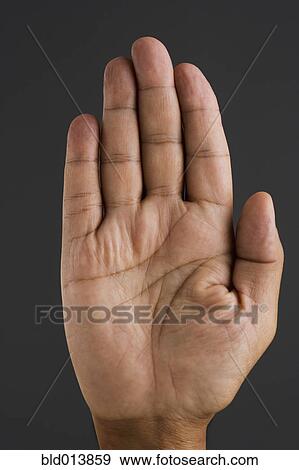 Stock Photo - Close up of palm of hand. Fotosearch