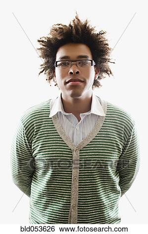 Mixed Race man wearing cardigan sweater View Large Photo Image Stock Photograph - Mixed Race man wearing cardigan sweater. Fotosearch