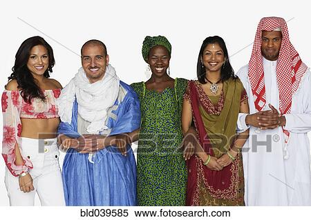 Multi-ethnic people in traditional dress View Large Photo Image Stock Photography - Multi-ethnic people in traditional dress. Fotosearch