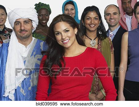 Stock Photography - Multi-ethnic people in traditional dress. Fotosearch