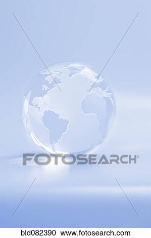 Stock Image - Large, white glass globe. Fotosearch