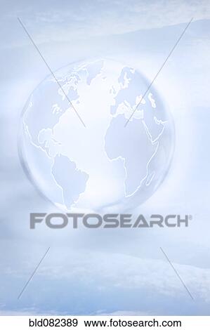 Stock Photo - Large, white glass globe. Fotosearch