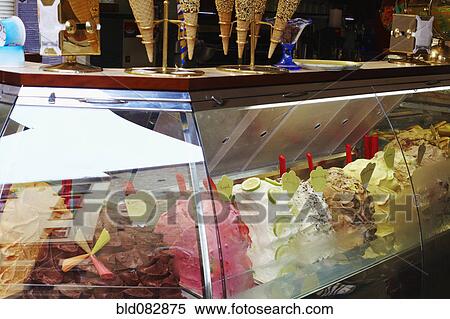 Stock Photography - Italian gelato in display case. Fotosearch