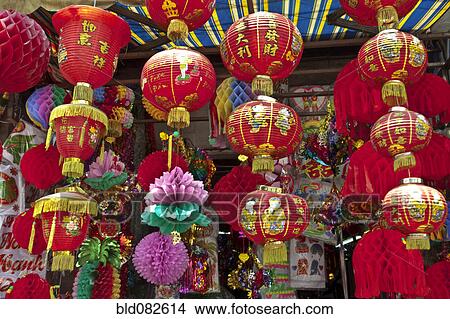 Picture - Ornate lanterns in Vietnamese shop. Fotosearch