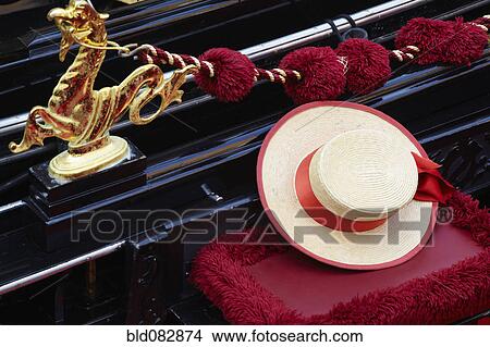 Straw hat on gondola View Large Photo Image Picture - Straw hat on gondola. Fotosearch
