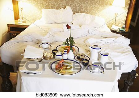 Stock Photo - Breakfast room service in hotel room. Fotosearch