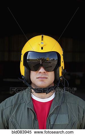Caucasian pilot in helmet View Large Photo Image Stock Photography - Caucasian pilot in helmet. Fotosearch