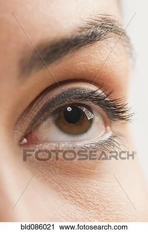 Stock Image - Close up of Caucasian woman's eye. Fotosearch