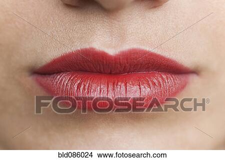 Picture - Close up of Caucasian woman's mouth. Fotosearch