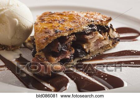 Close up of ice cream and pie View Large Photo Image Stock Image - Close up of ice cream and pie. Fotosearch
