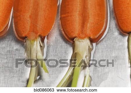 Stock Image - Close up of sliced carrots. Fotosearch