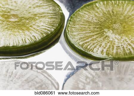 Stock Image - Close up of sliced vegetable. Fotosearch