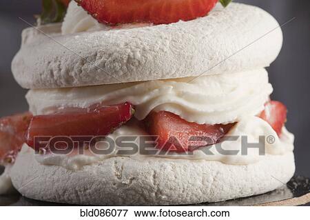 Stock Photo - Close up of strawberry dessert. Fotosearch