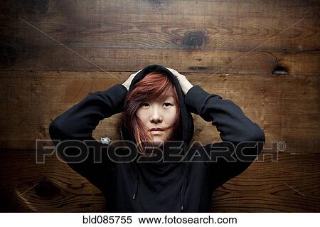 Korean woman with head in hands View Large Photo Image Stock Photography - Korean woman with head in hands. Fotosearch