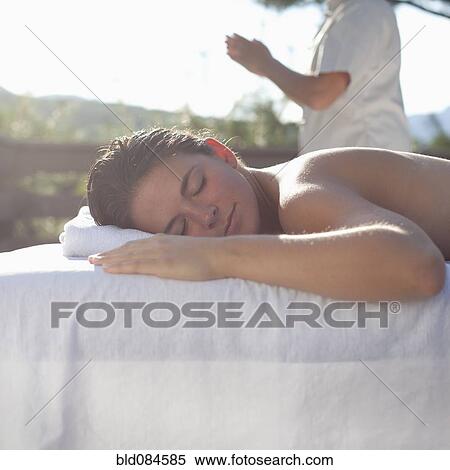 Woman having a massage View Large Photo Image Stock Photography - Woman having a massage. Fotosearch