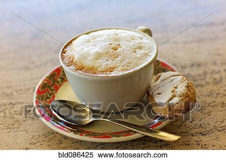 Biscotti and a cup of cappuccino View Large Photo Image Stock Photography - Biscotti and a cup of cappuccino. Fotosearch