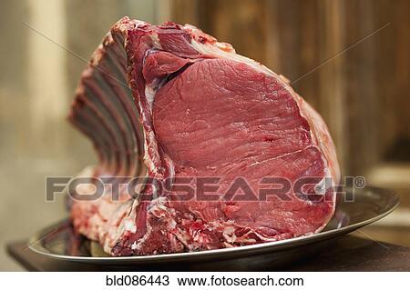 Stock Image - Close up of raw Chiannina beef. Fotosearch