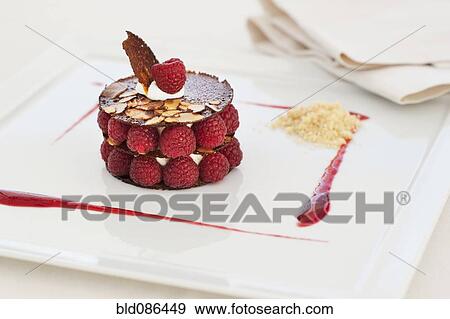 Stock Photo - Elegant raspberry dessert. Fotosearch