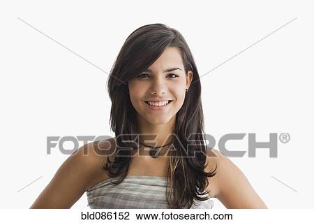 Stock Image - Smiling Hispanic girl. Fotosearch