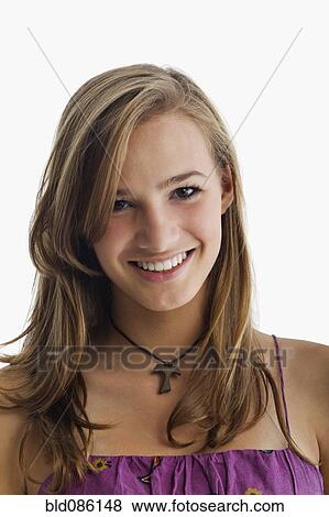 Stock Photo - Smiling Hispanic girl. Fotosearch
