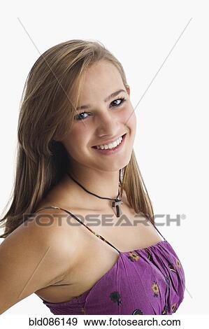 Stock Photo - Smiling Hispanic girl. Fotosearch