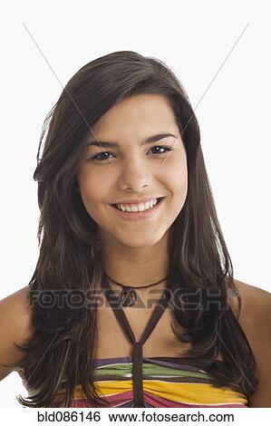 Stock Photograph - Smiling Hispanic girl. Fotosearch